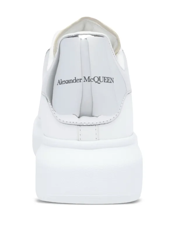 S.　フランネル Alexander McQueen metallic-panel Leather Sneakers | White