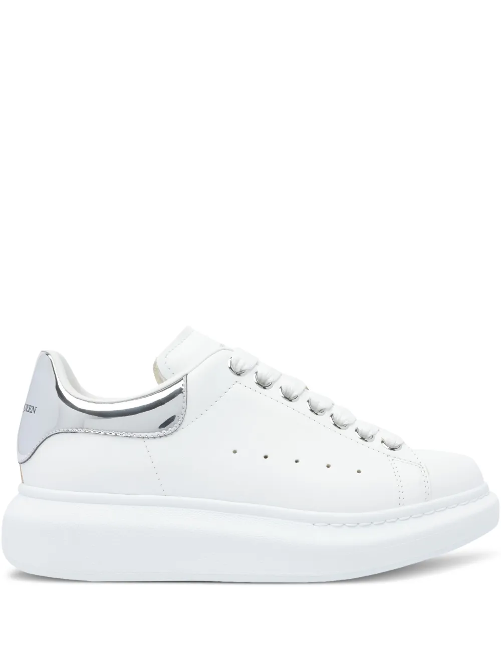 Alexander McQueen metallic-panel leather sneakers White