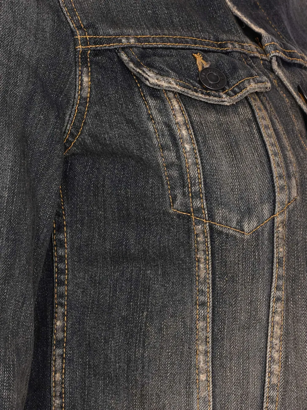 Balenciaga Denim jack met veters Grijs