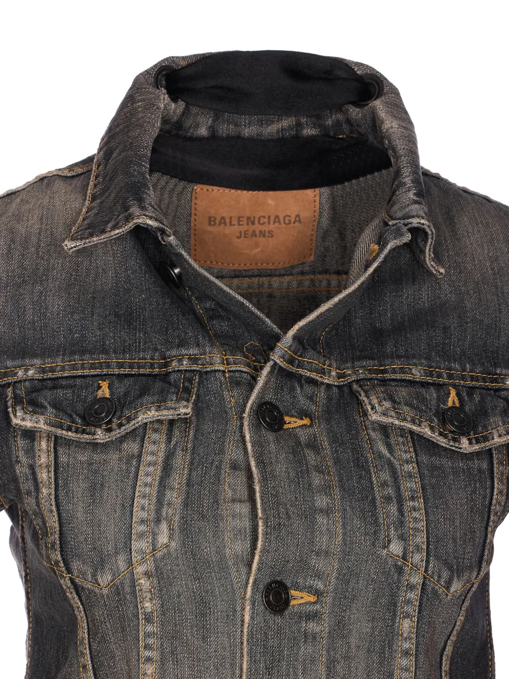 Balenciaga Denim jack met veters Grijs