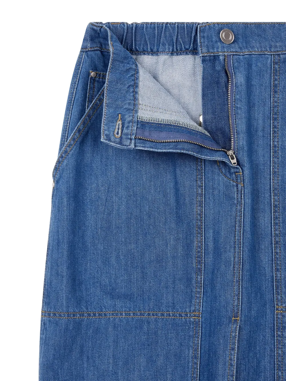 STUDIO TOMBOY Denim rok met dubbele knie Blauw