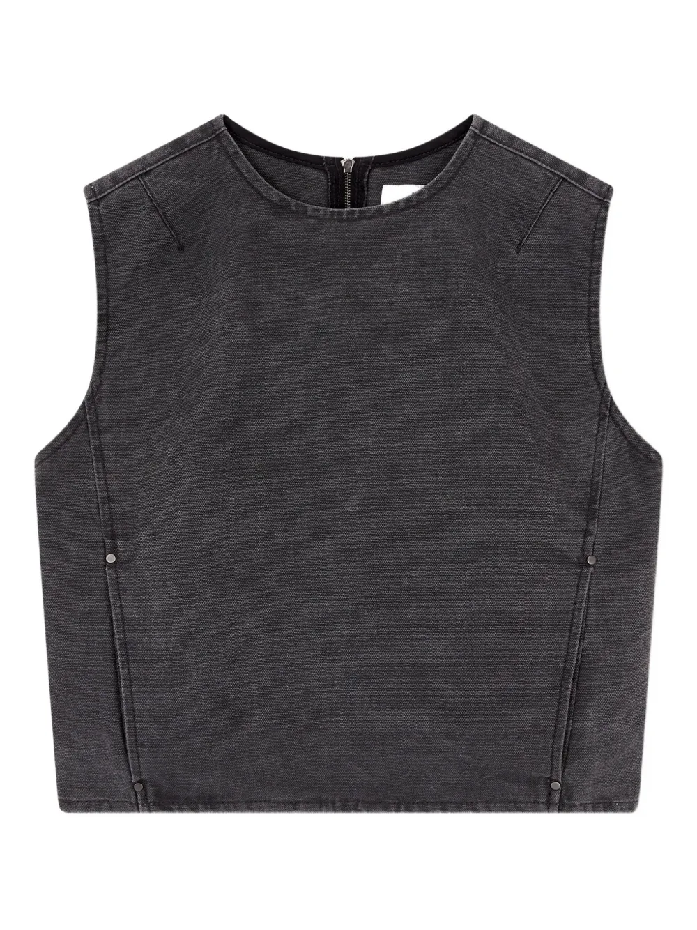 Studio Tomboy Sleeveless Denim Vest In Black