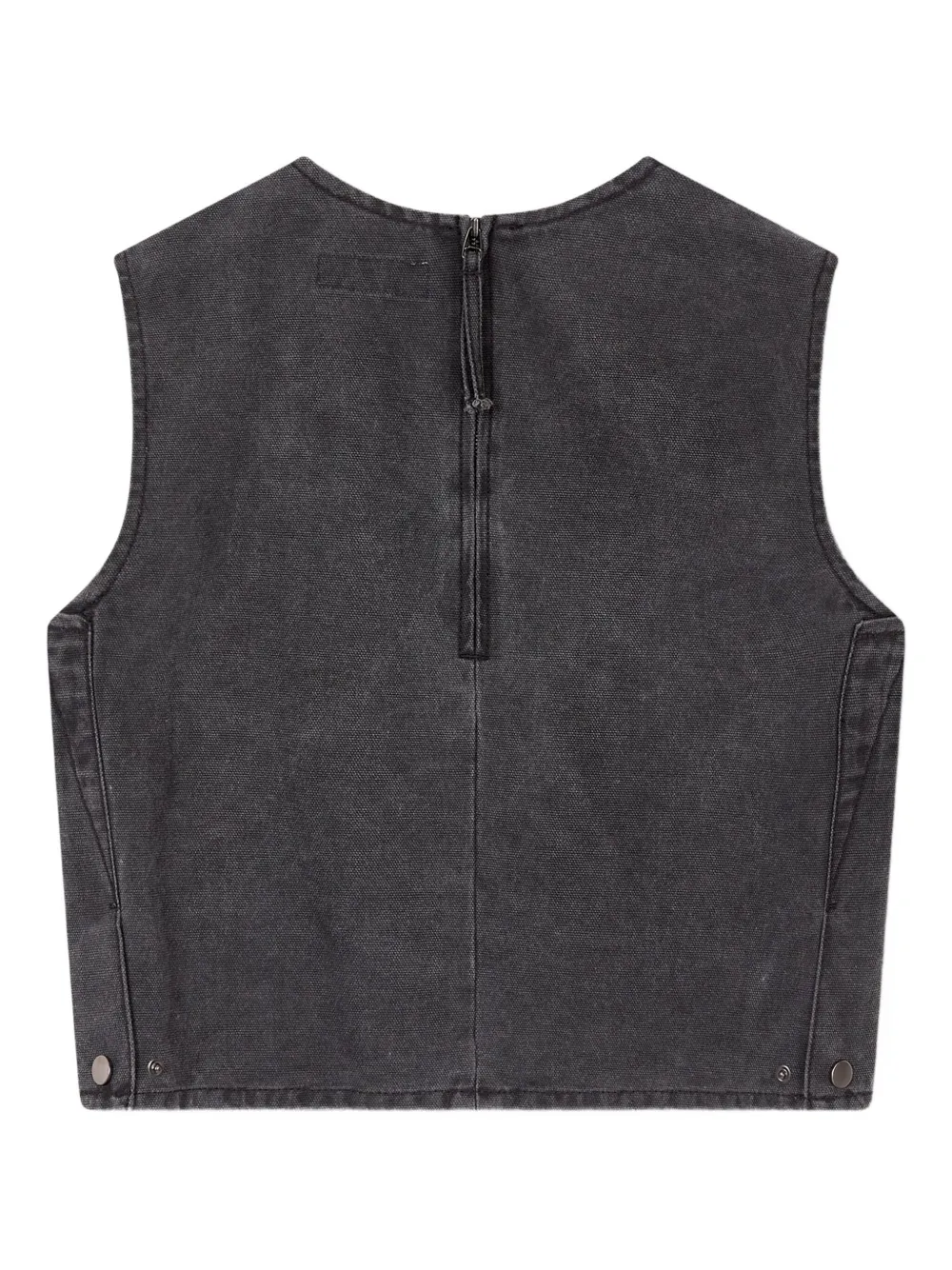Studio Tomboy Sleeveless Denim Vest In Black