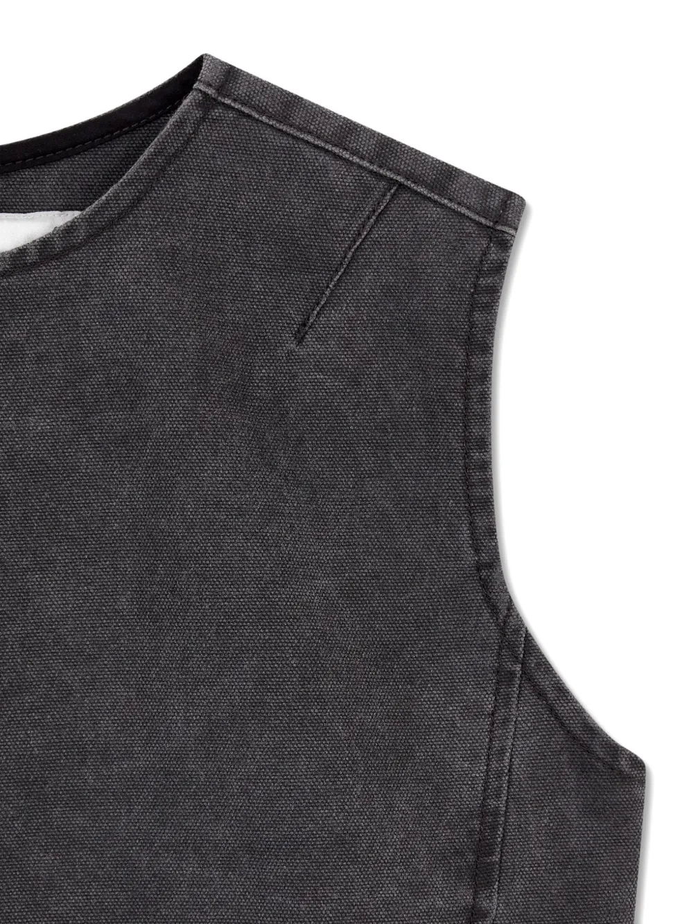 Studio Tomboy Sleeveless Denim Vest In Black