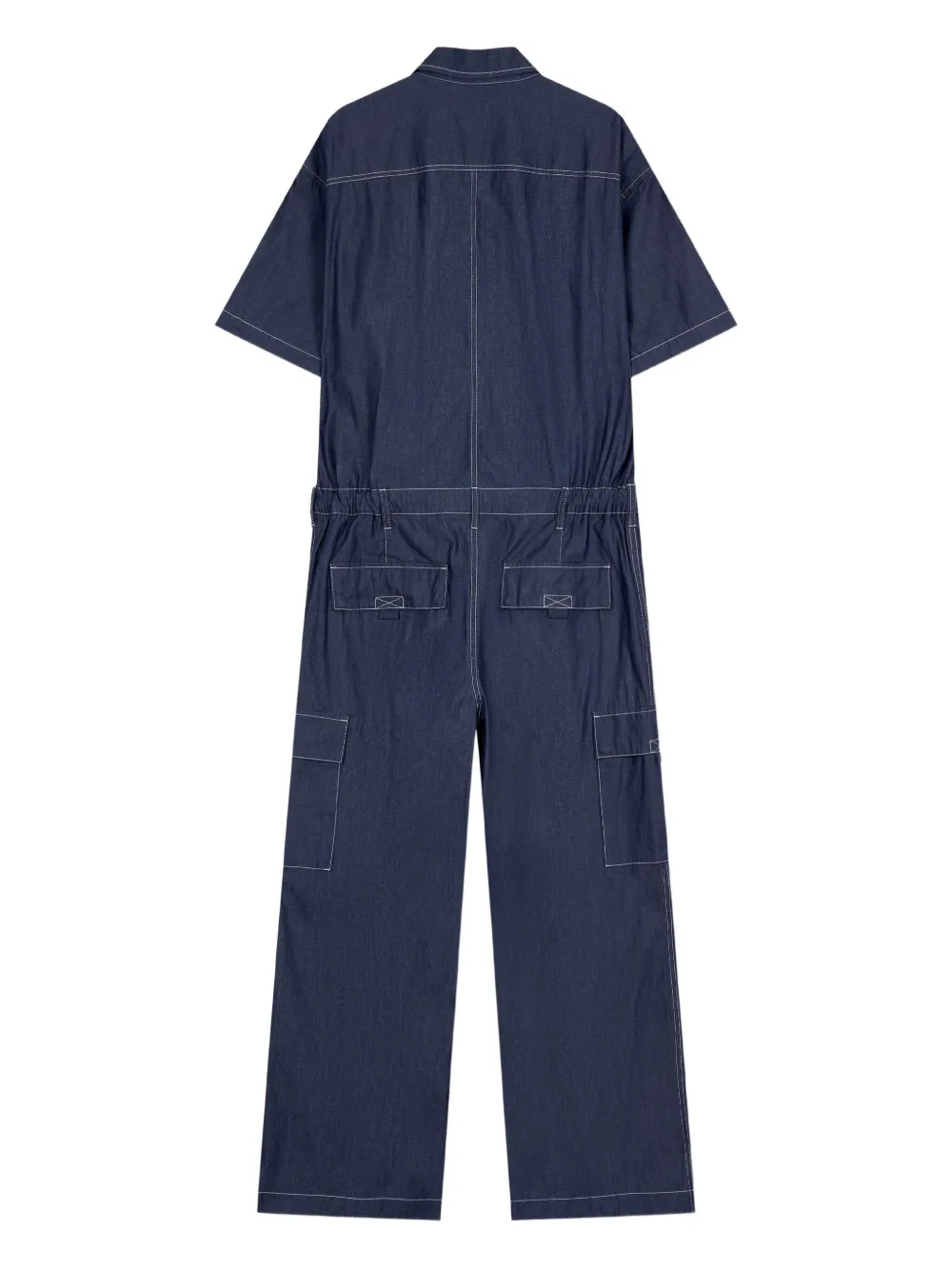 STUDIO TOMBOY Jumpsuit met cargo zak en korte mouwen - Blauw
