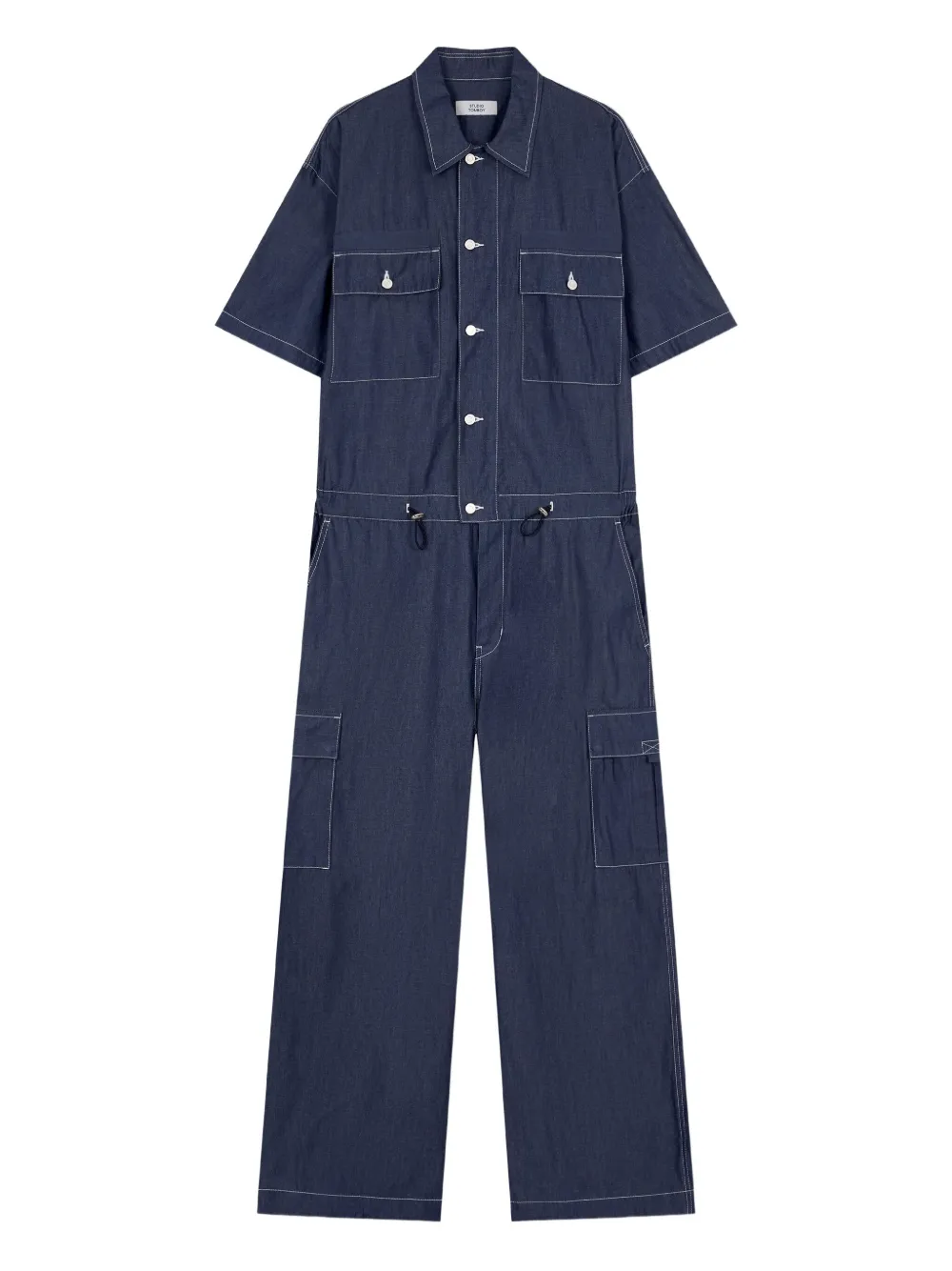 cargo pocket short-sleeve jumpsuit