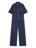 STUDIO TOMBOY cargo pocket short-sleeve jumpsuit - Blue