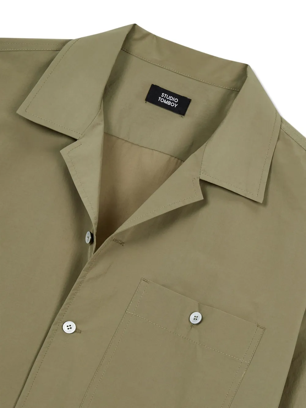 Studio Tomboy Pocket Short-sleeve Shirt In Green