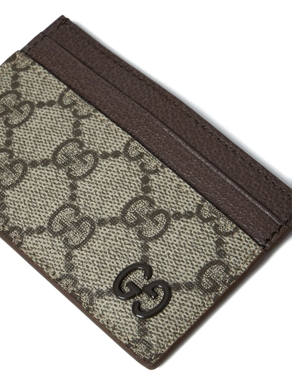 Gucci GG canvas pasjeshouder met logo Bruin