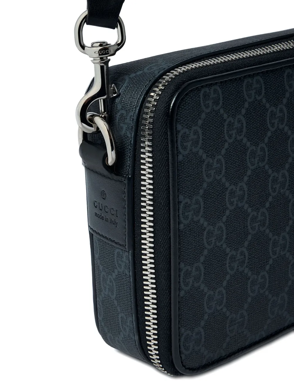 Gucci Messengertas met GG-monogram en rits Zwart