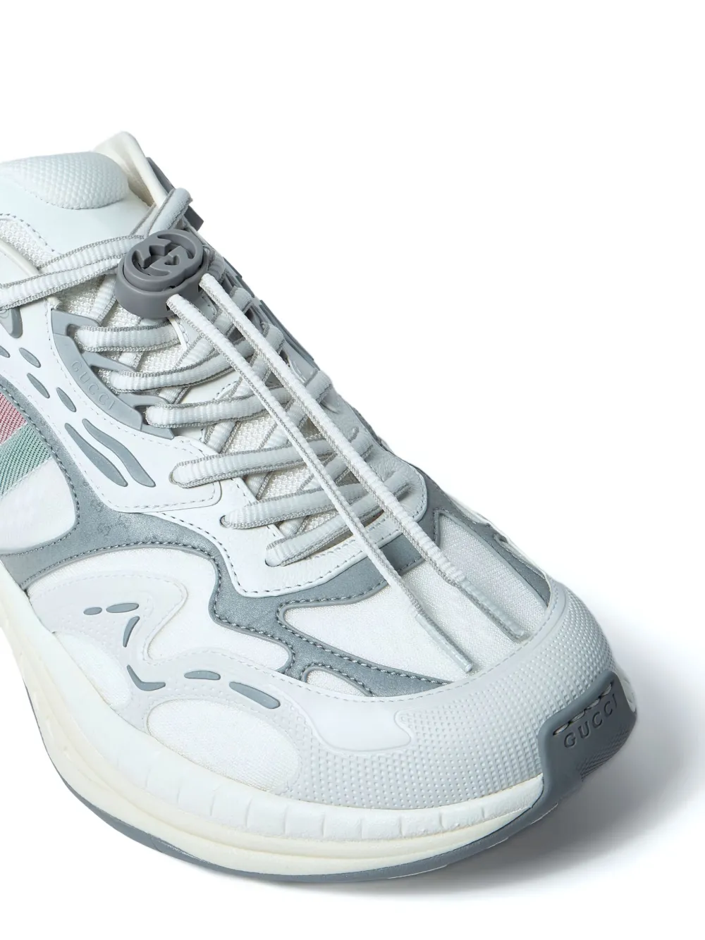 Gucci panelled drawcord trainers White
