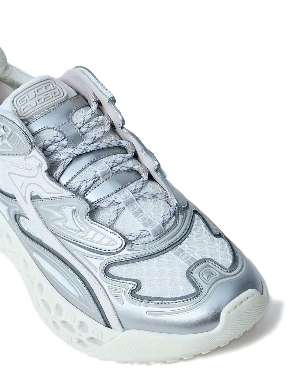 Gucci Cub3d lace-up mesh trainers Silver