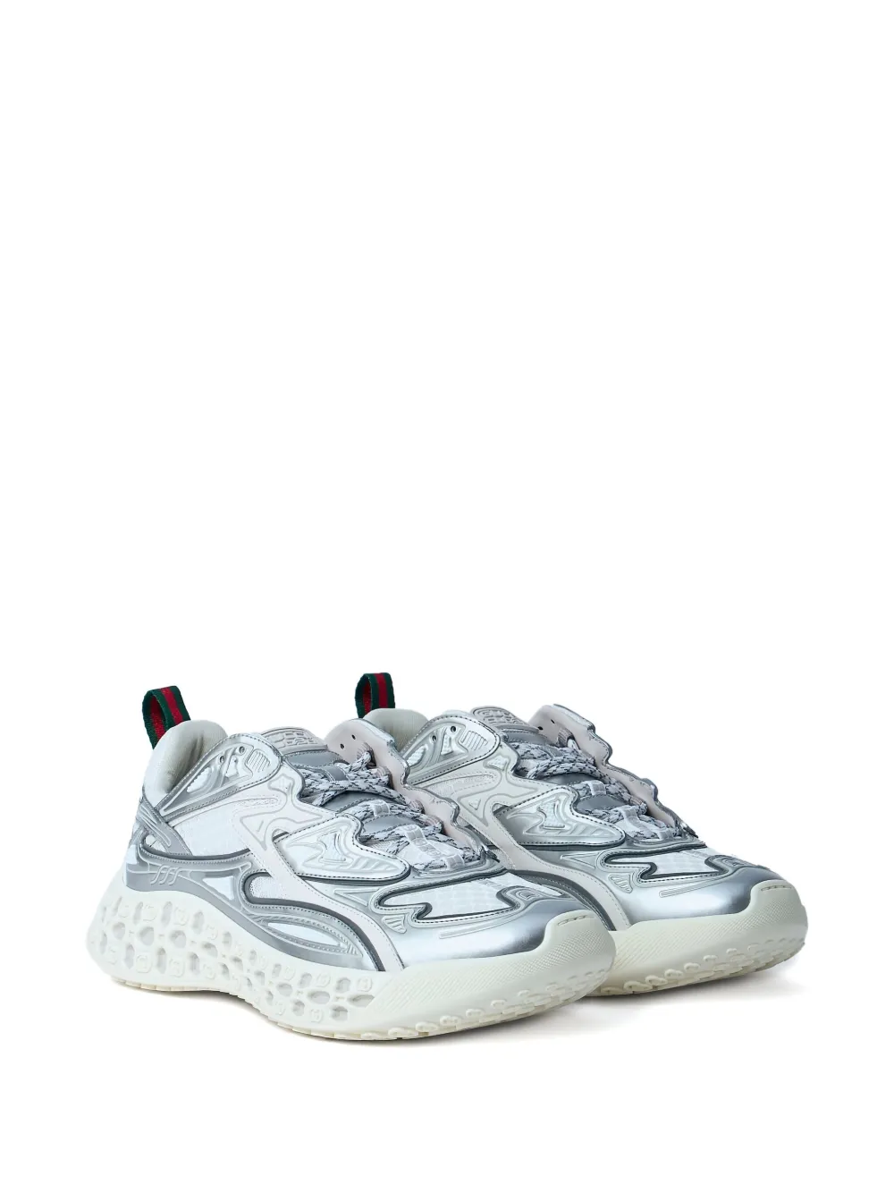 Gucci Cub3d lace-up mesh trainers Silver