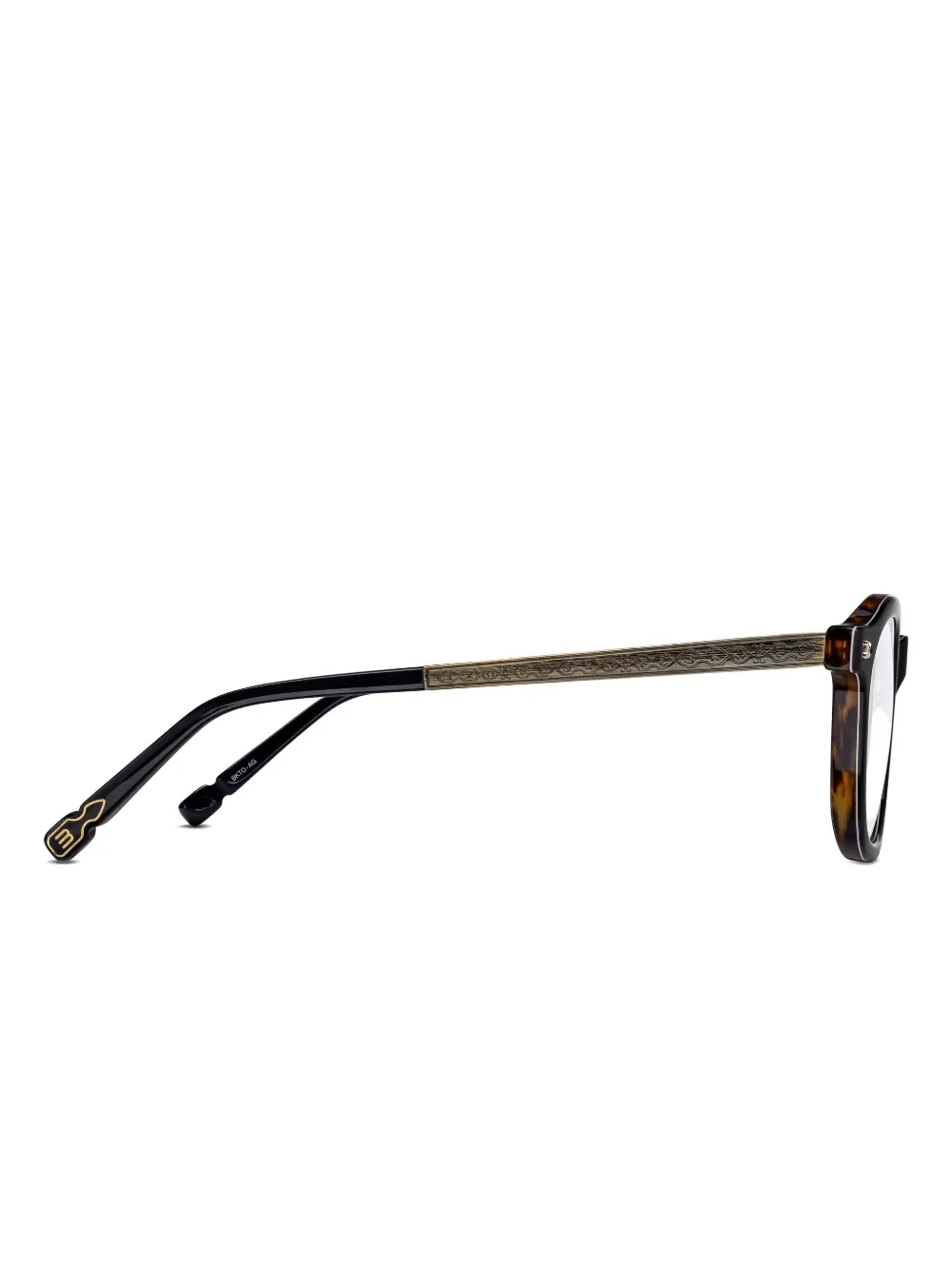 Matsuda Bril met rond montuur verfraaid met tempel Zwart