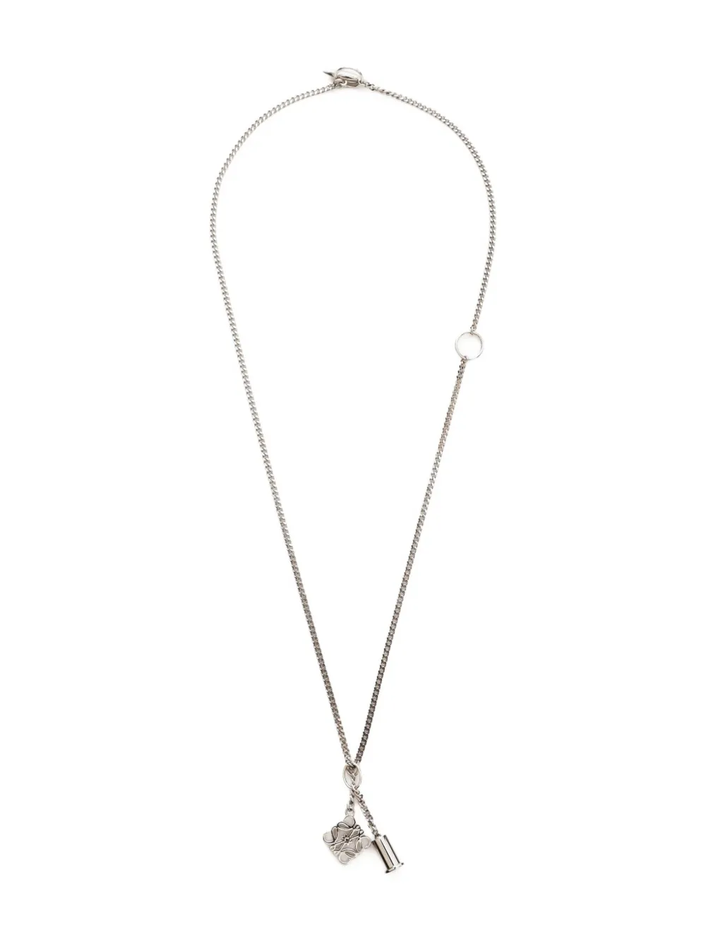 Loewe Pre-Owned 2010-2020s Anagram-pendant necklace - シルバートーン Loewe Pre-Owned 2010-2020s Anagram-pendant necklace - シルバートーン