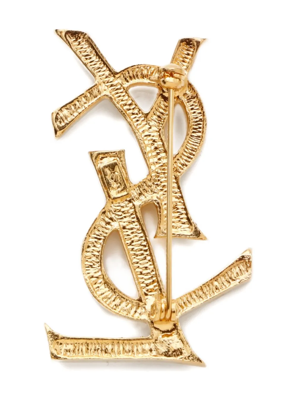 Saint Laurent Pre-Owned 1980-2000 Logo Crystal brooch | Image 2