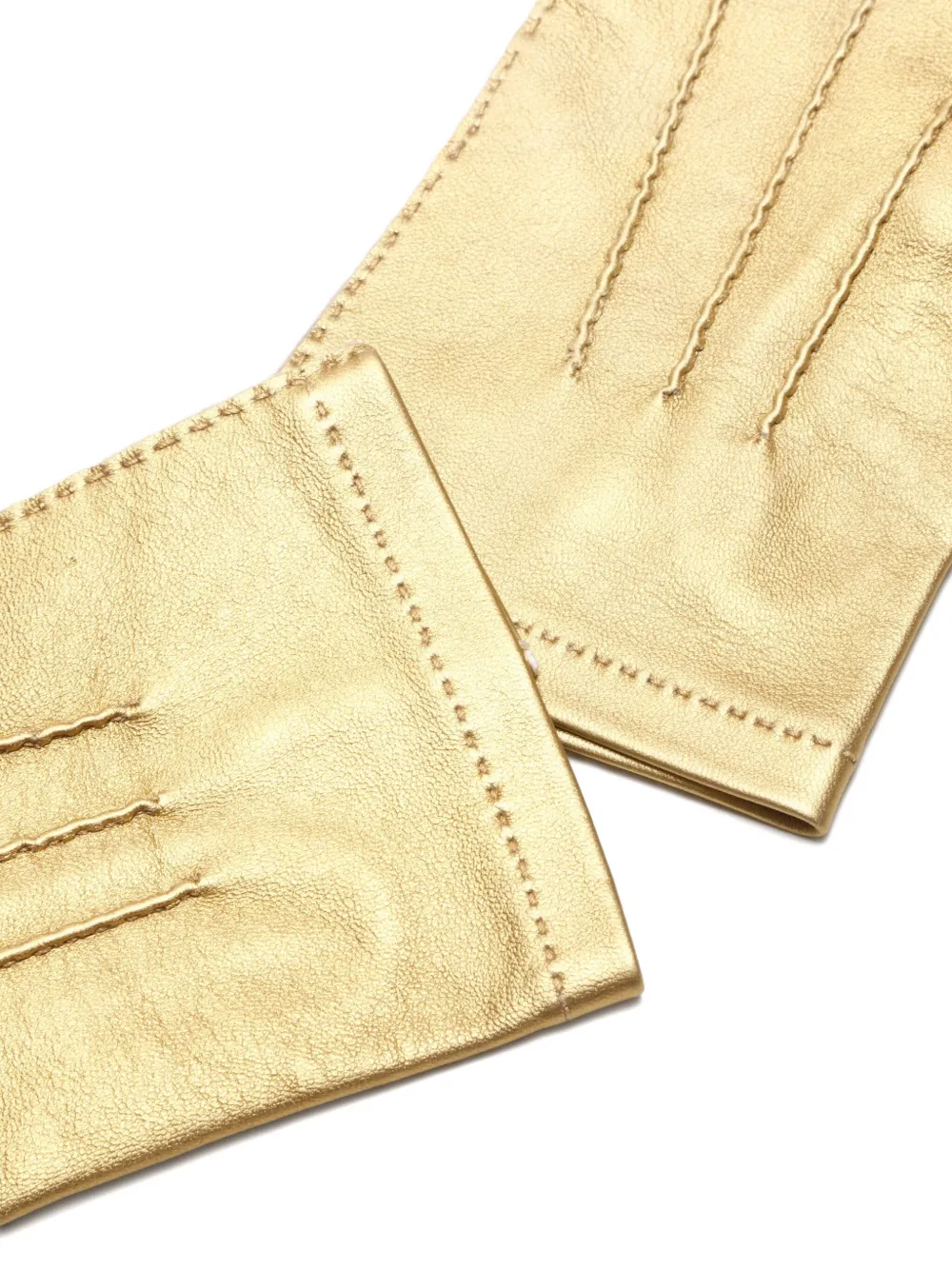 Pre-owned Chanel 1990-2000s Interlocking Cc Leather Gloves