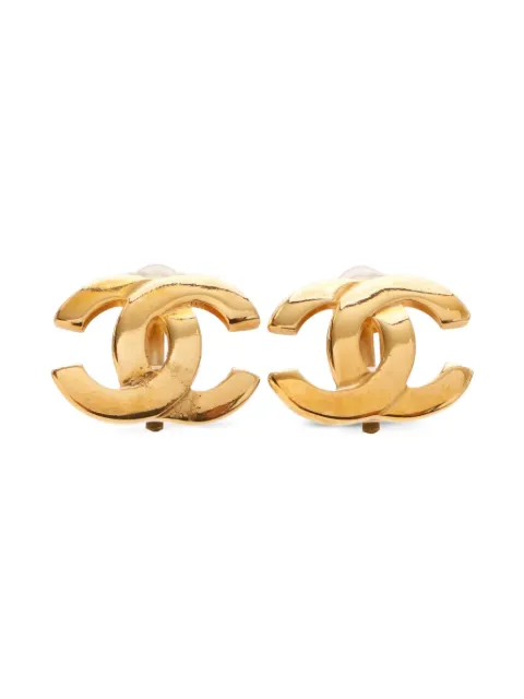 CHANEL Pre-Owned أقراط 'CC مارك' كبس 2002