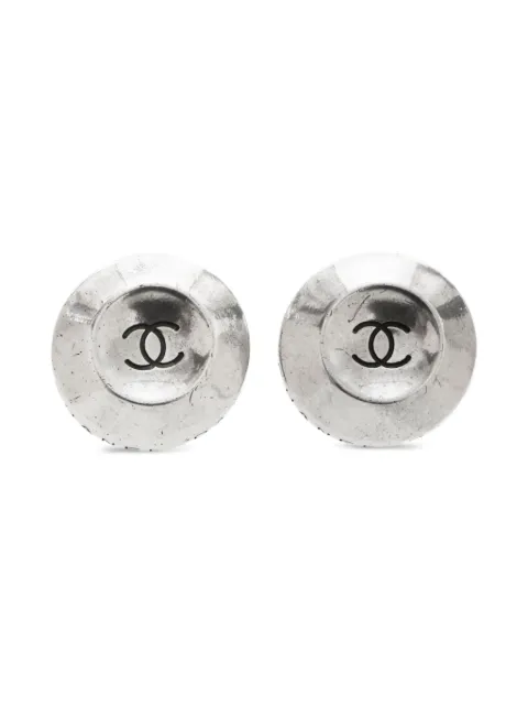CHANEL Pre-Owned أقراط كبس 'راوند CC مارك' 1996