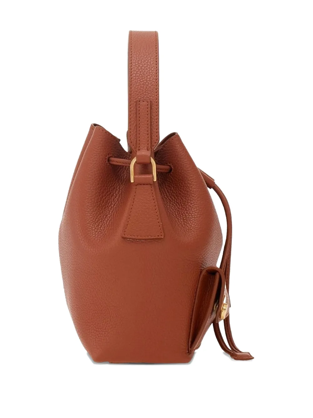 Ferragamo drawstring leather bucket bag Bruin