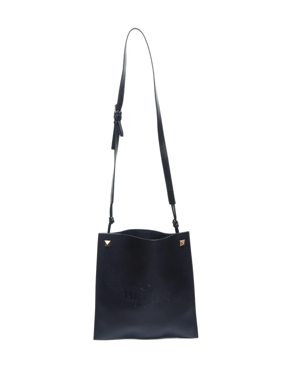 Pre-owned Valentino Garavani 2010 Logo-debossed Shoulder Bag In Black