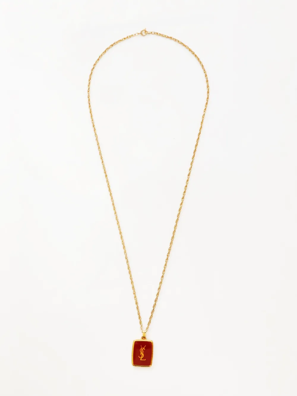 Pre-owned Saint Laurent Logo-pendant Necklace