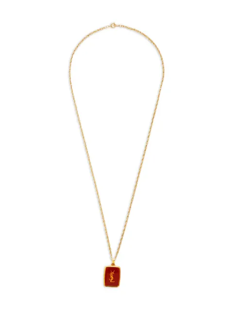 Saint Laurent Pre-Owned logo-pendant necklace