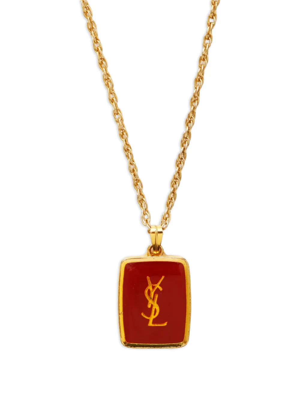 Saint Laurent Pre-Owned logo-pendant necklace | Image 2