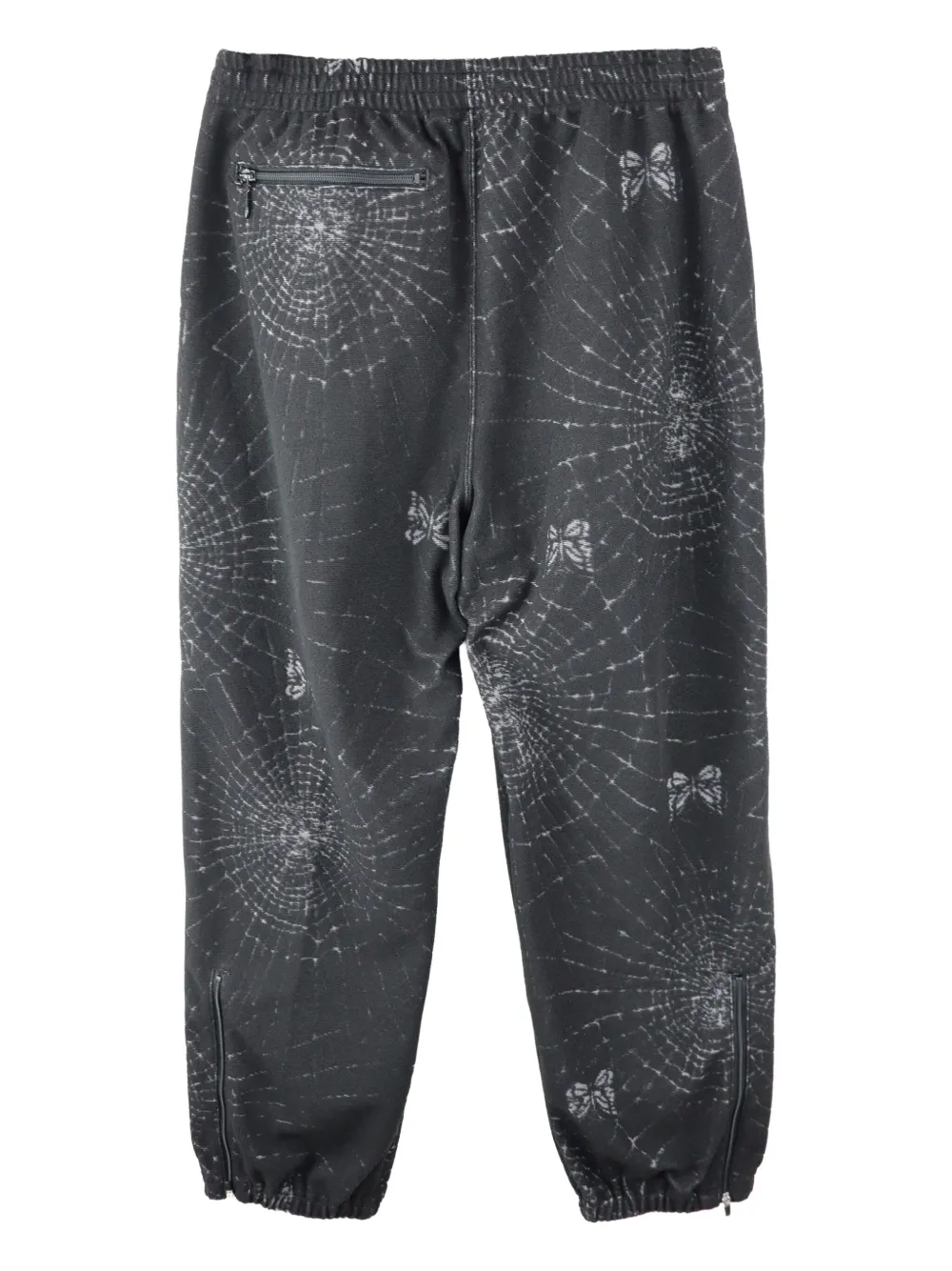Needles Broek met vlinder- en spinnenwebprint Zwart