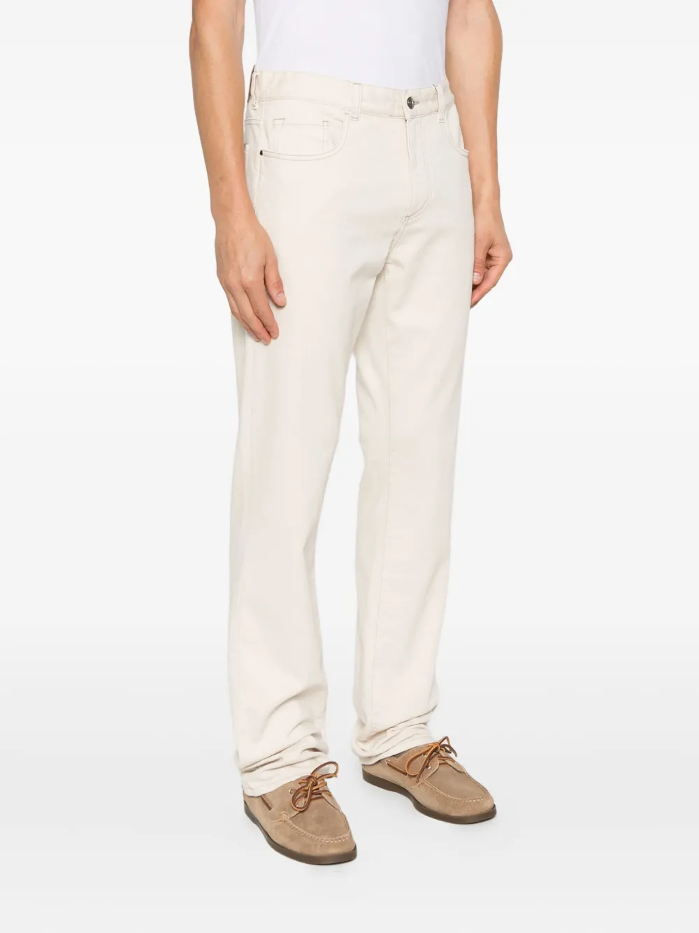  Canali Straight-leg Cotton-blend Jeans - Neutrals 