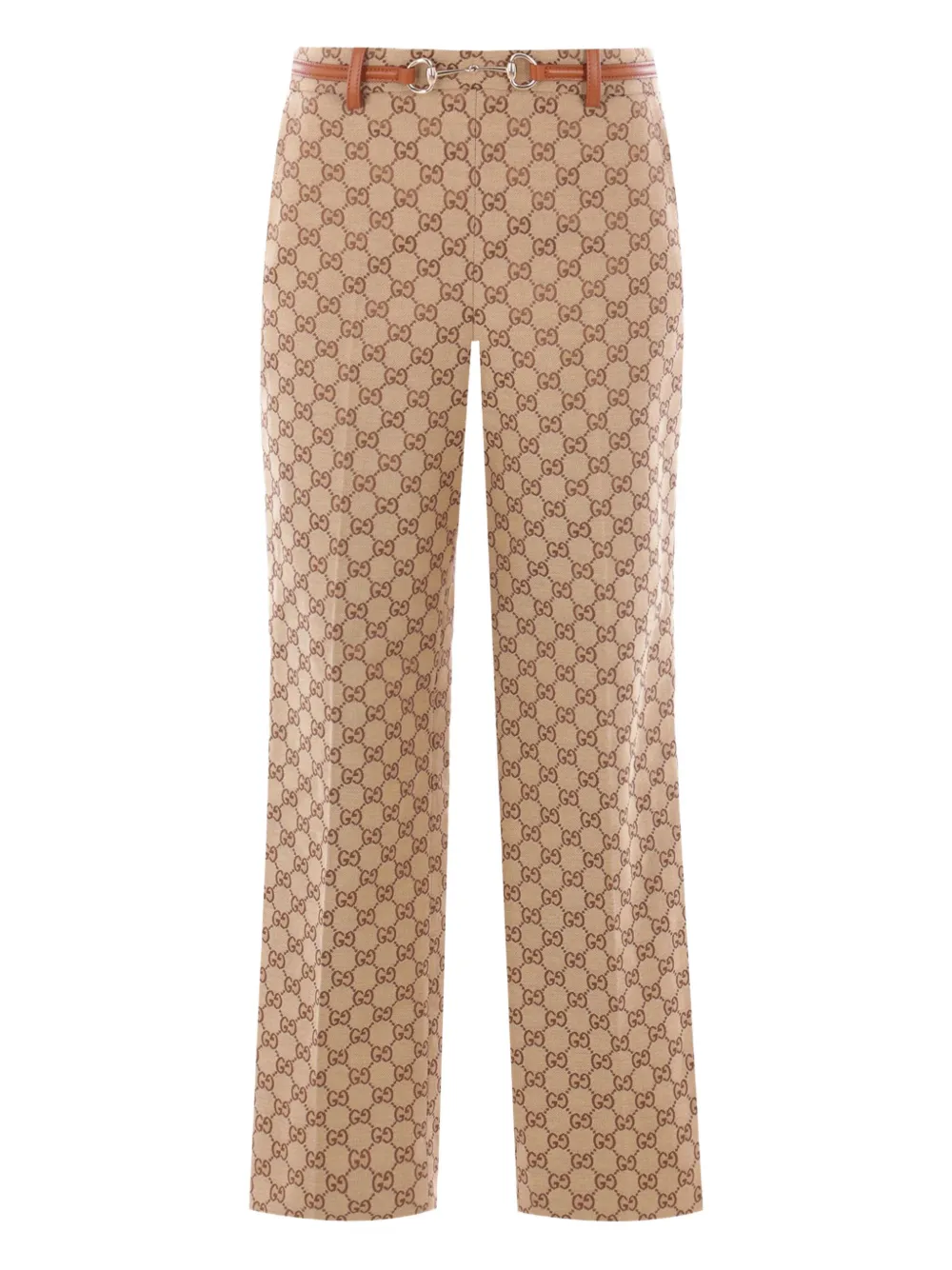Gucci GG-pattern horsebit trousers Bruin