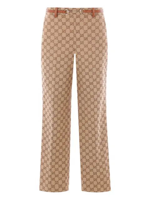 Gucci GG-pattern horsebit trousers
