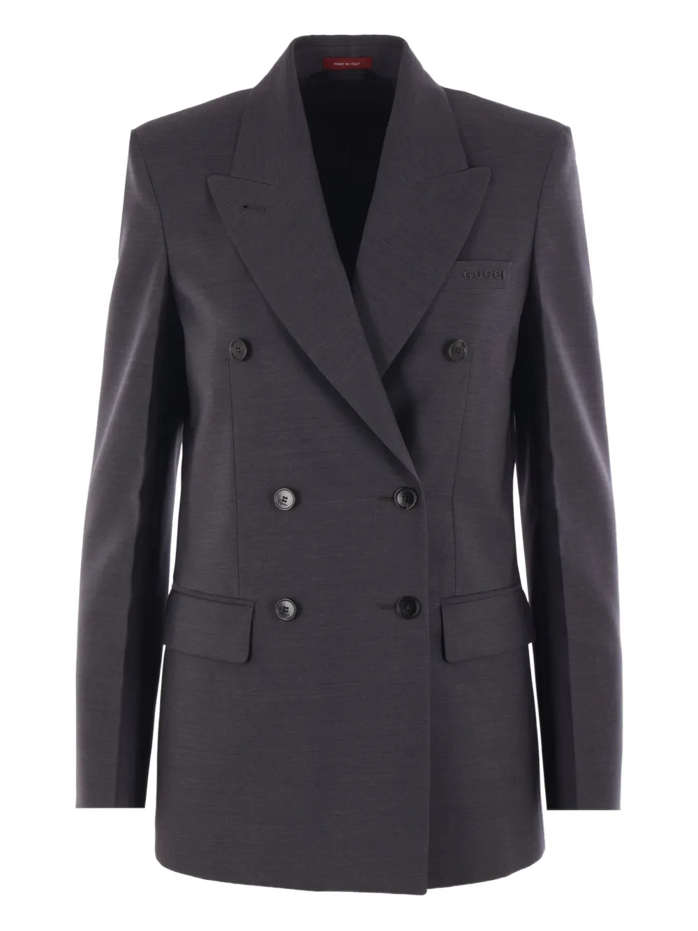 Gucci double-breasted wool blazer Grijs