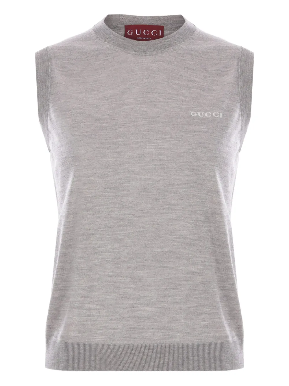 Gucci Trägershirt mit Logo-Intarsie - Grau