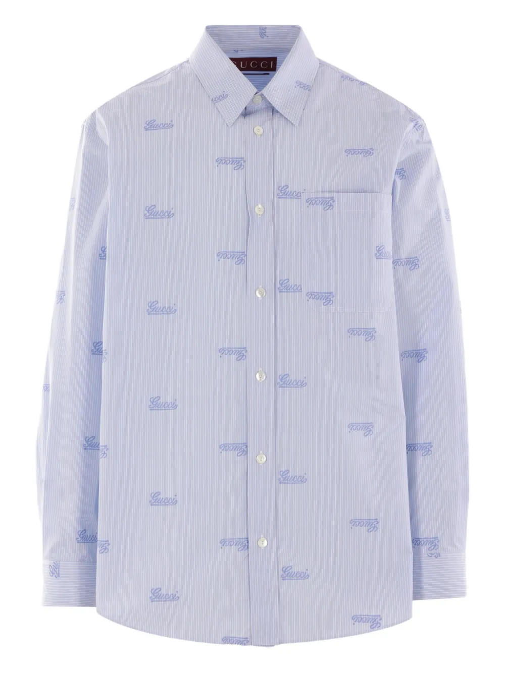 Gucci camisa bordada a rayas | azul | Image 1