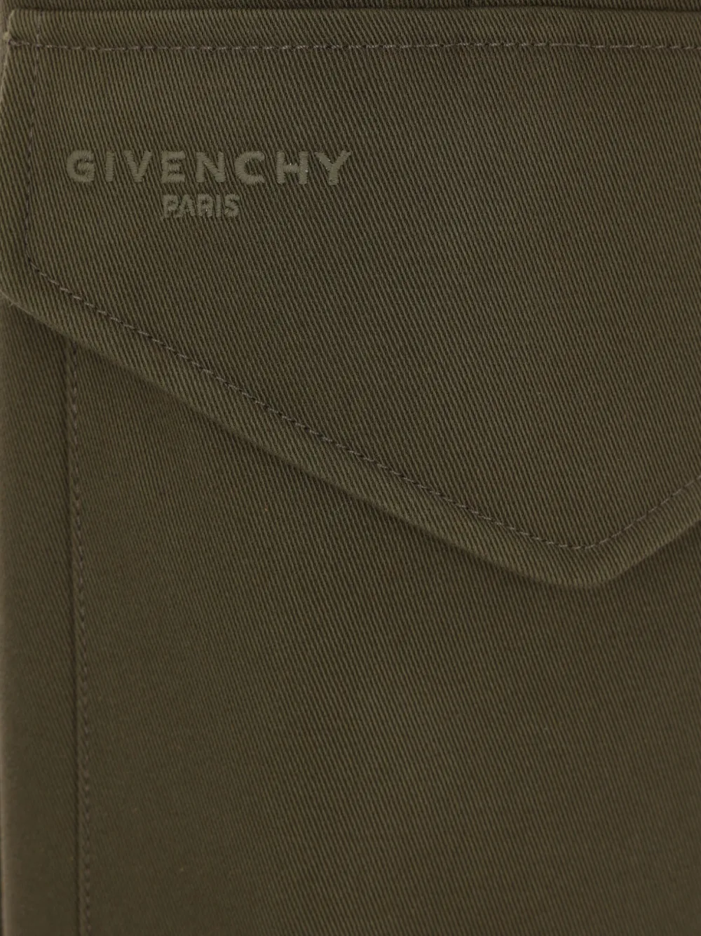 Givenchy embroidered-logo cargo trousers Groen