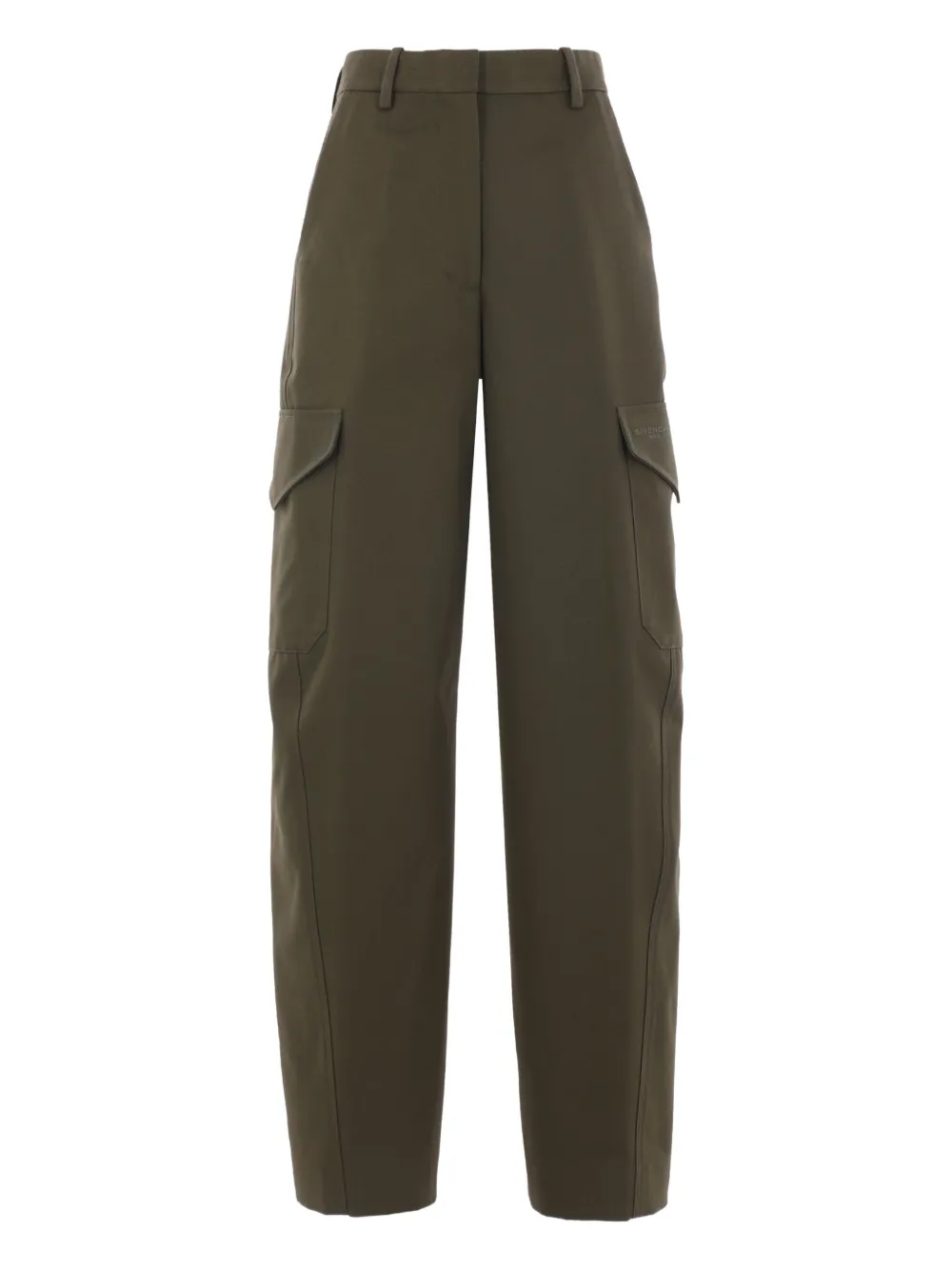 Givenchy embroidered-logo cargo trousers Groen