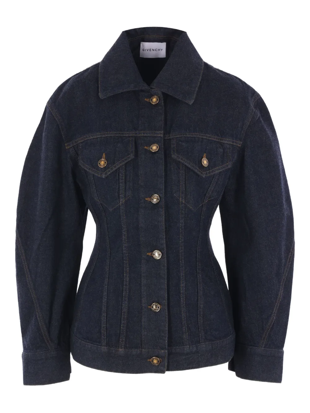 Givenchy puffed-sleeve denim jacket Blauw