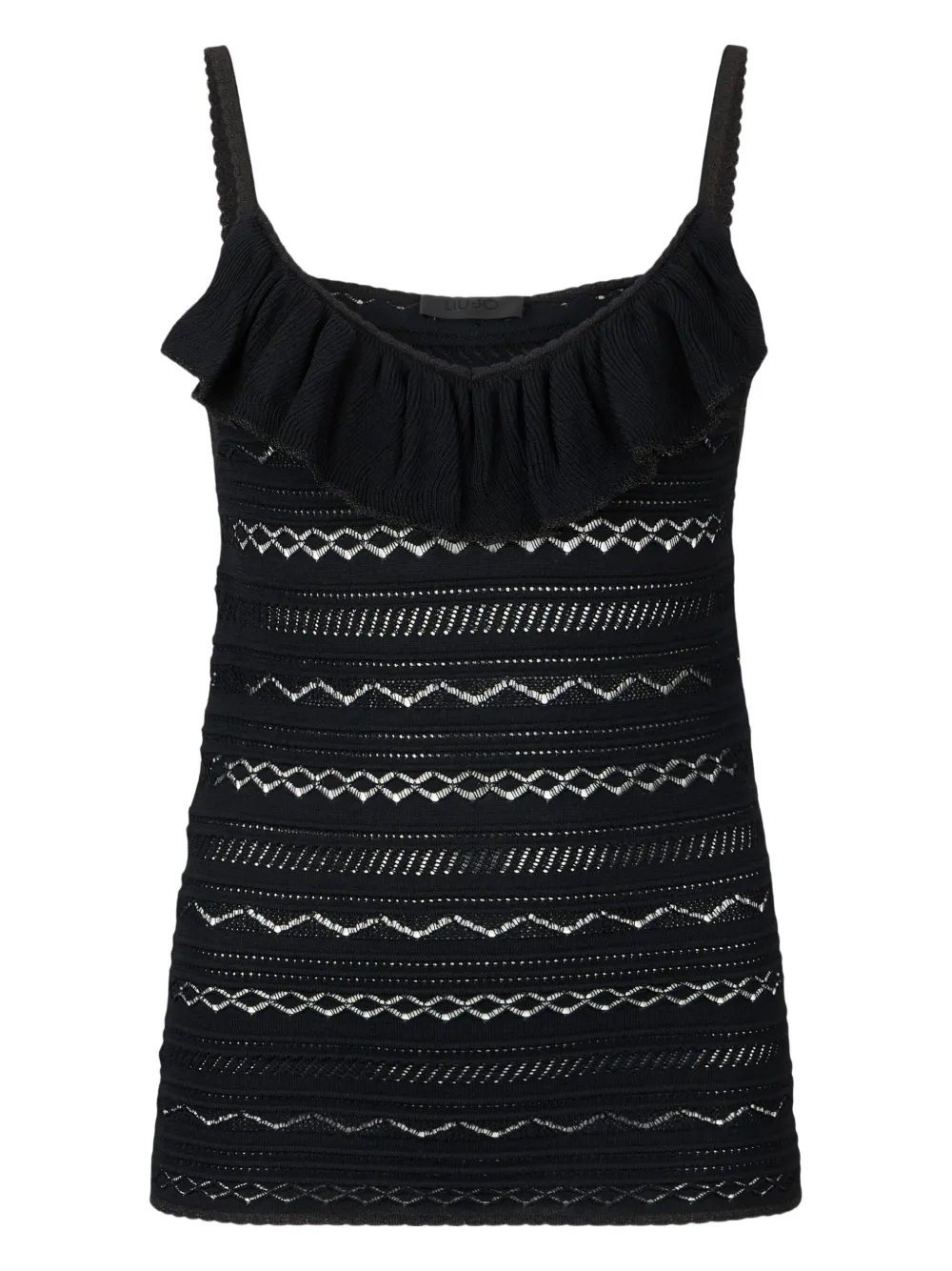 LIU JO ruffled top Zwart