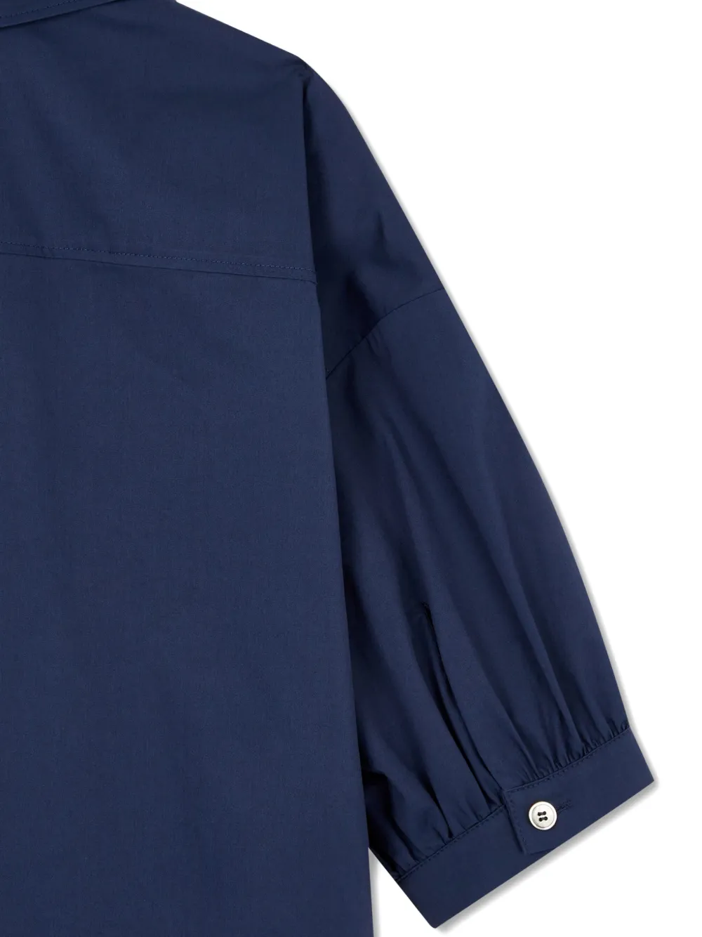 STUDIO TOMBOY Blouse met pofmouwen en borstzakken Blauw