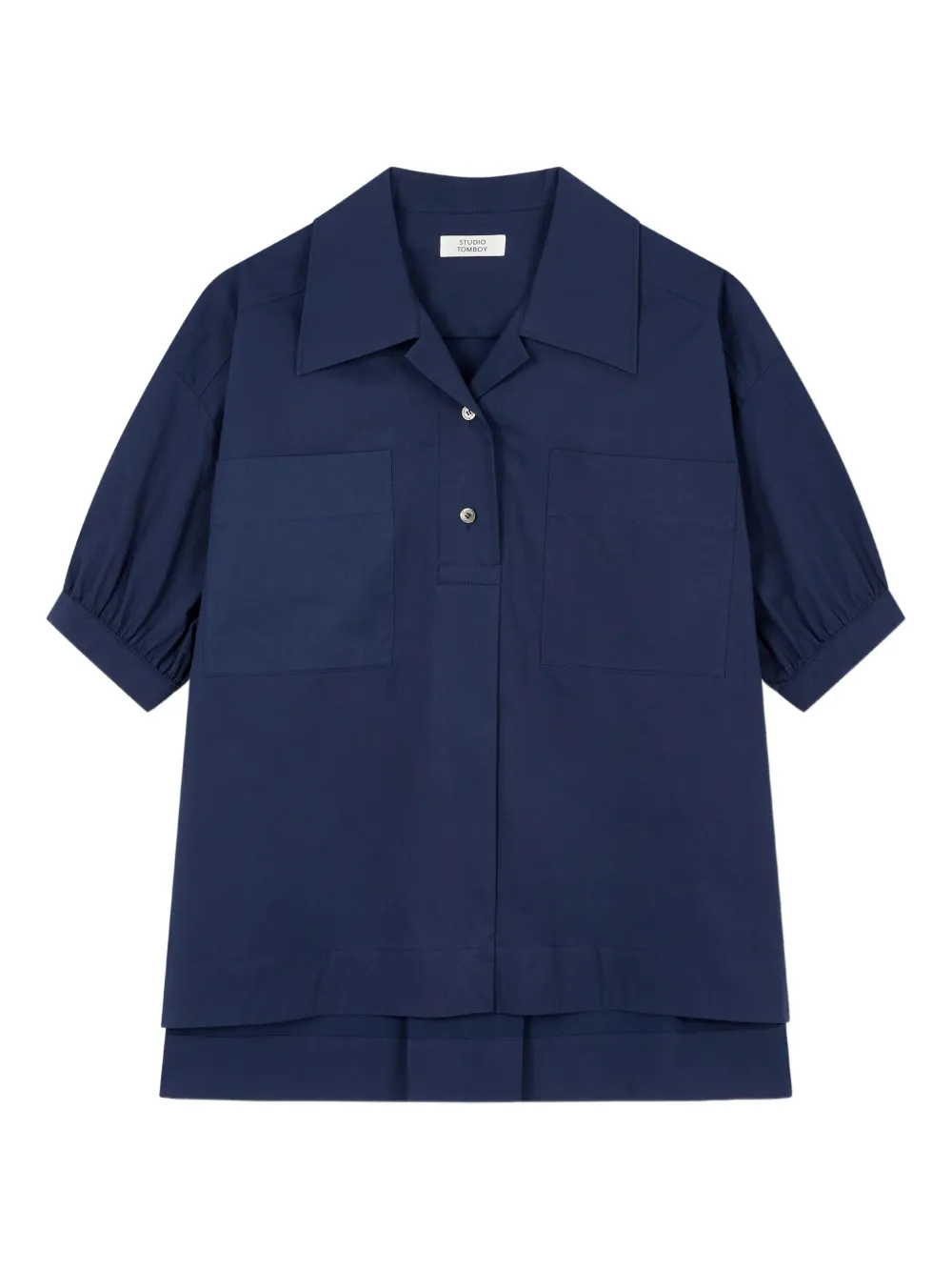STUDIO TOMBOY puff-sleeve chest-pockets shirt | Blue | Image 1