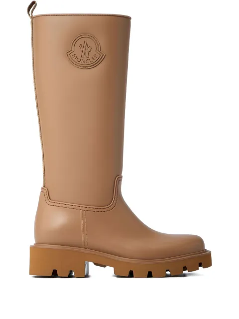 Moncler logo-patch knee-high boots