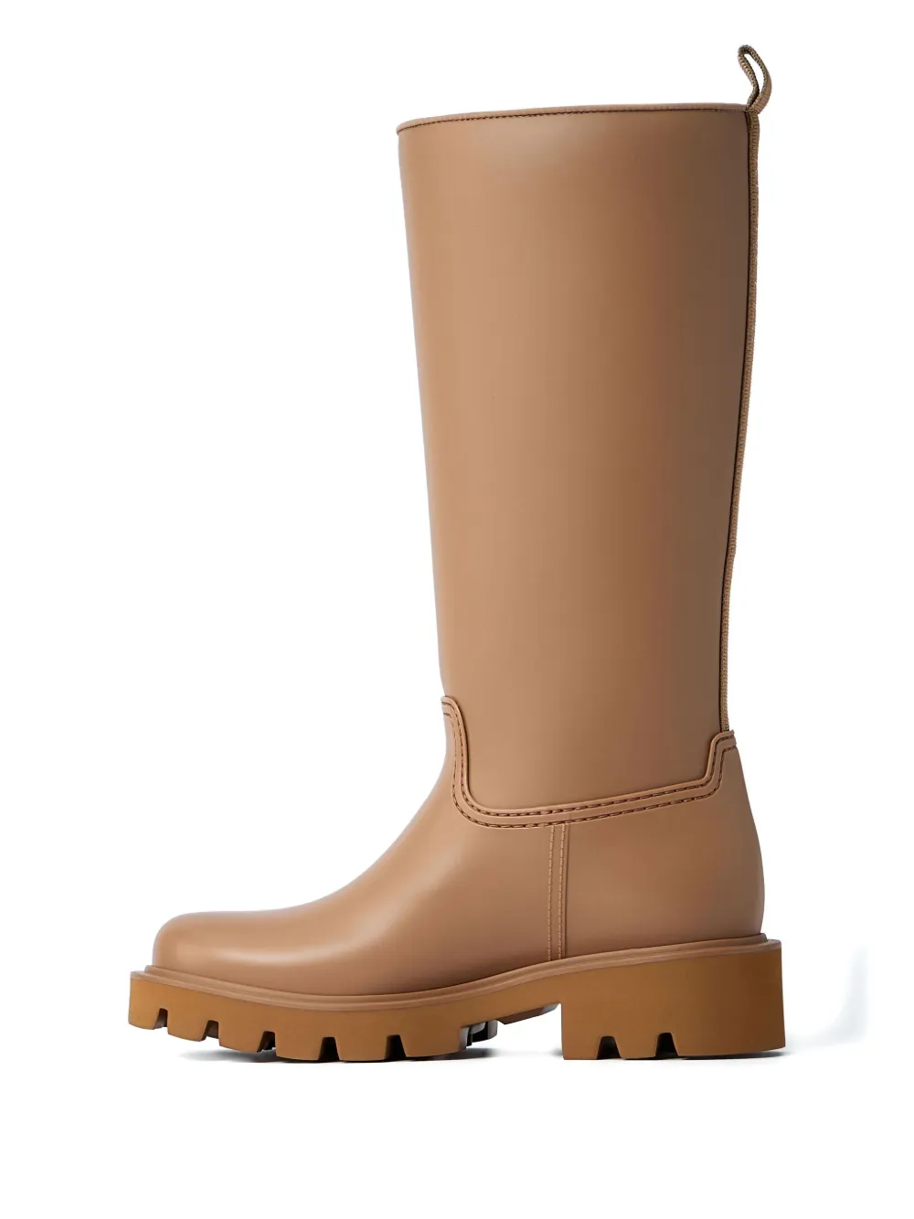 Moncler Kickstream Rubber Rain Boots In Brown