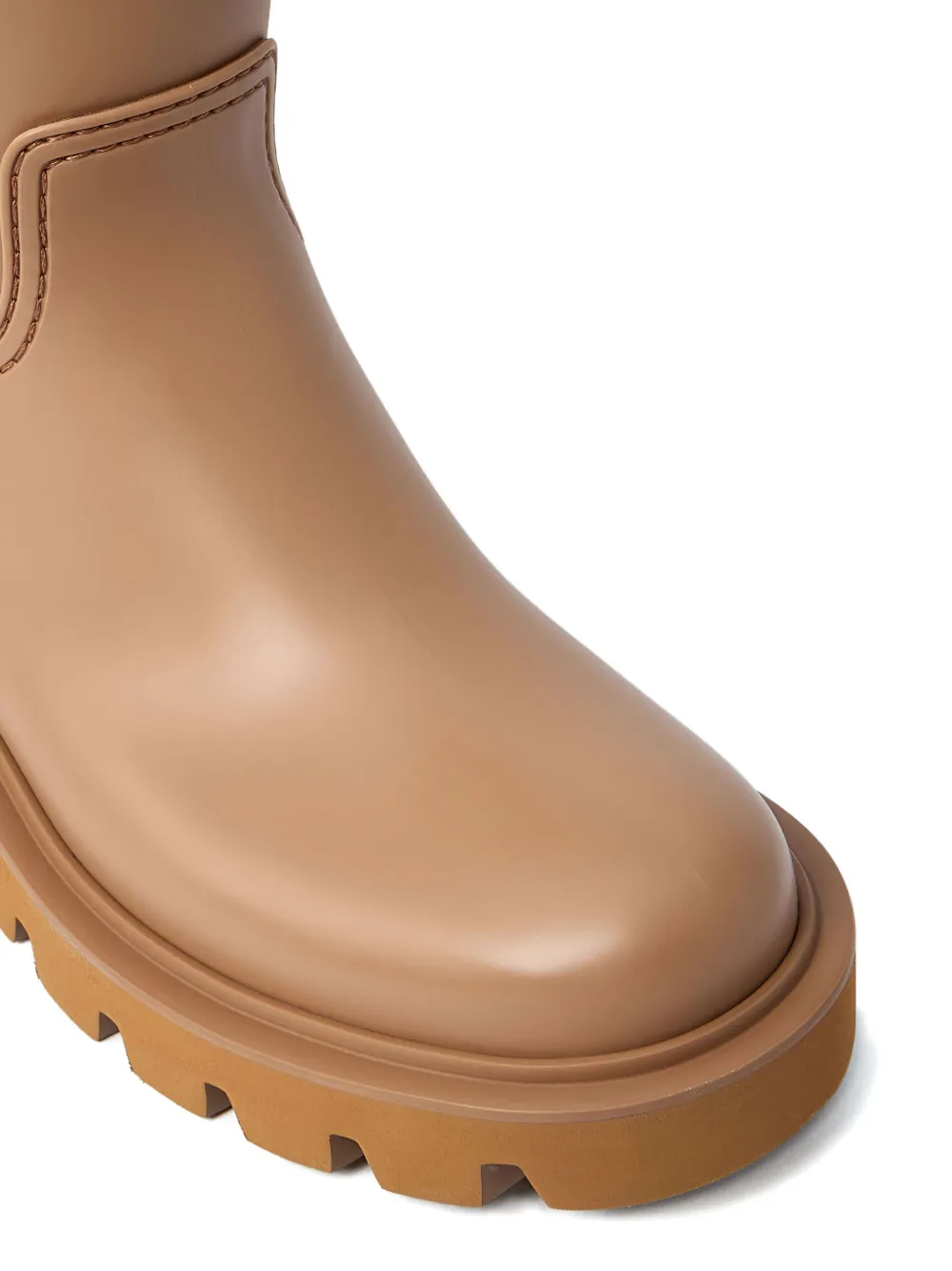 Moncler logo-patch knee-high boots Brown
