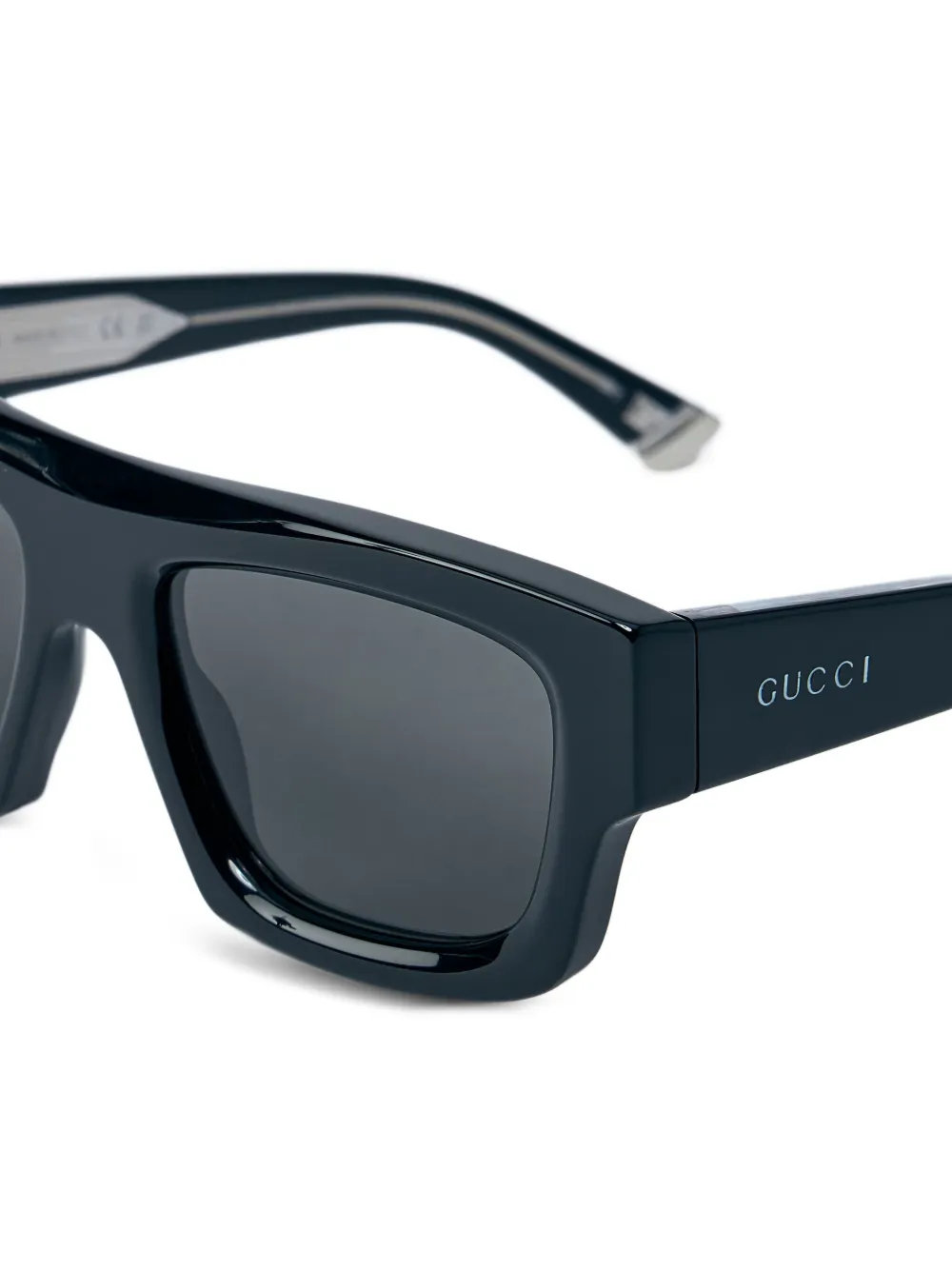 Gucci Zonnebril met rechthoekig montuur Zwart