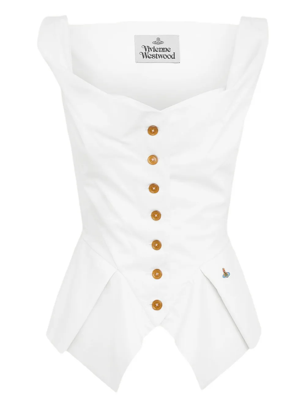 button-down pleated top