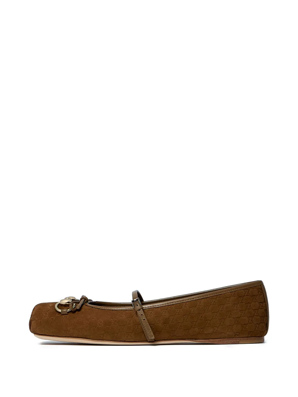 Gucci Horsebit balletschoenen met vierkante neus Bruin