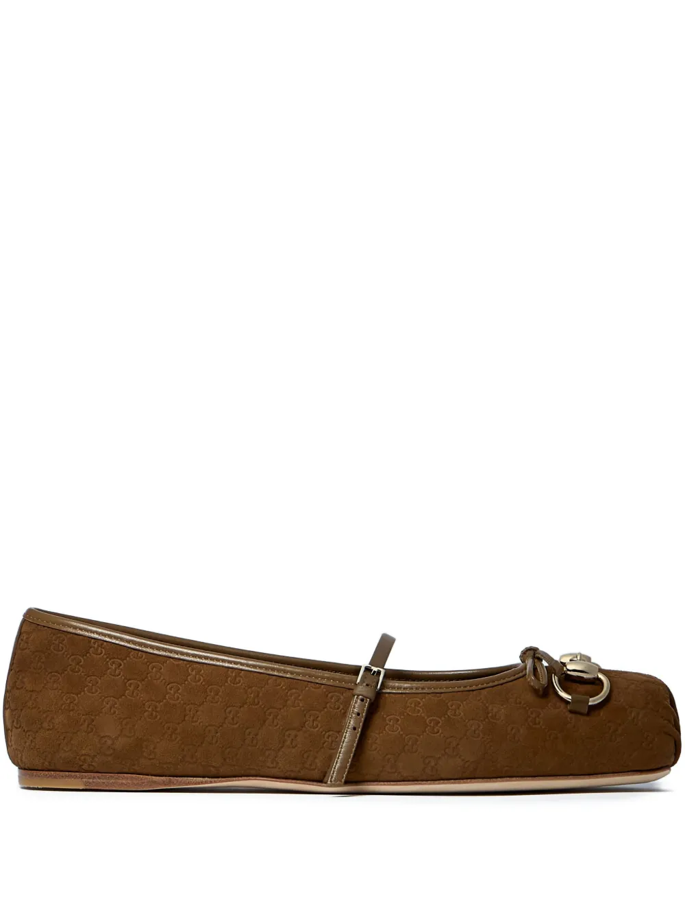 Gucci Horsebit balletschoenen met vierkante neus Bruin