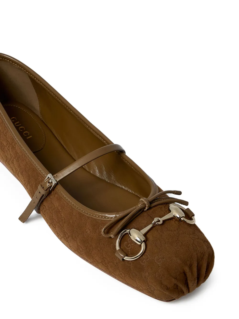 Gucci Horsebit balletschoenen met vierkante neus Bruin