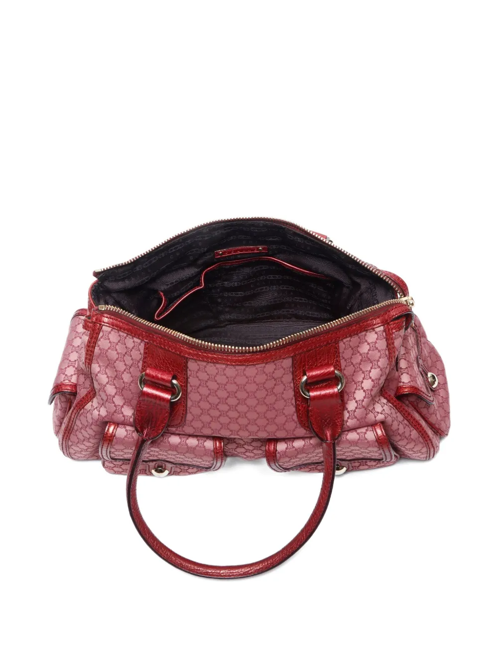 Pre-owned Celine 1990-2010 Macadam Shoulder Bag In Red